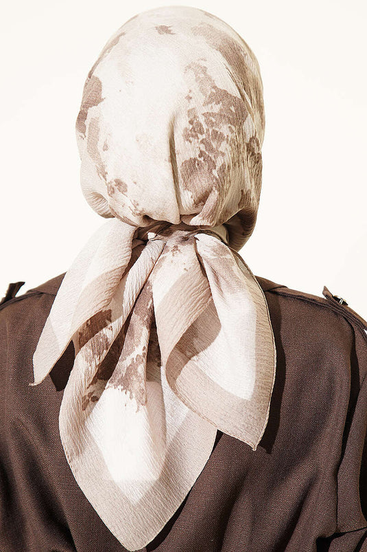 Marble Patterned Scarf Smoke Grey