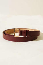 Ceinture Bordeaux Avec Accessoire Métallique