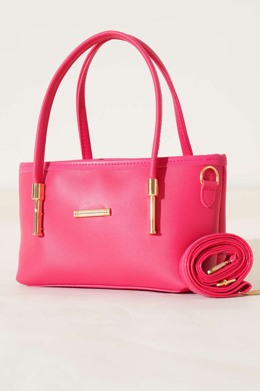 Metal Arma Detaylı Çanta Fuşya