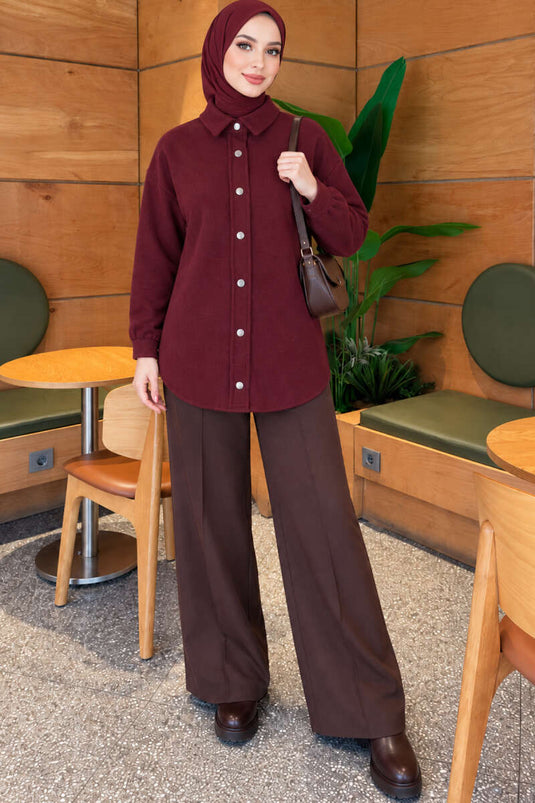 Veste Métallique À Pressions Mauve