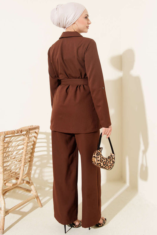 Metal Snap Fastener Two-Piece Set Brown