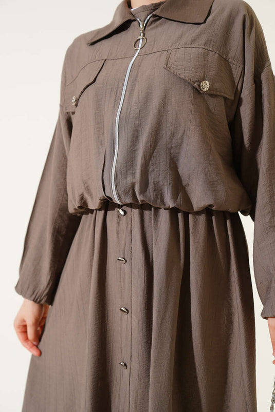 Gilet de costume boutonné en métal, couleur vison