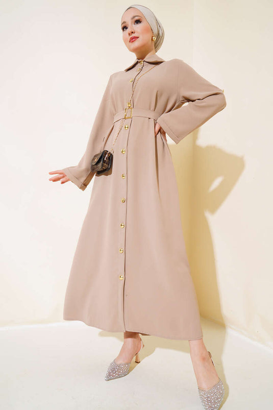 Abaya Mink med metalknapper