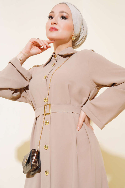 Abaya Mink med metalknapper