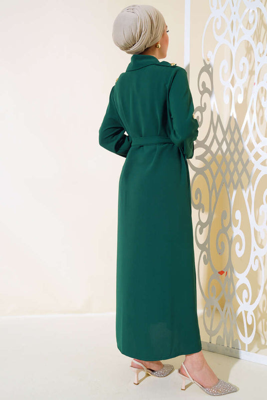 Abaya Emerald med metalknapper