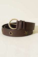 Ceinture À Boucle Métallique Et Motif Étoile De Mer En Marron Chaud