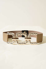 Ceinture en vison à boucle métallique