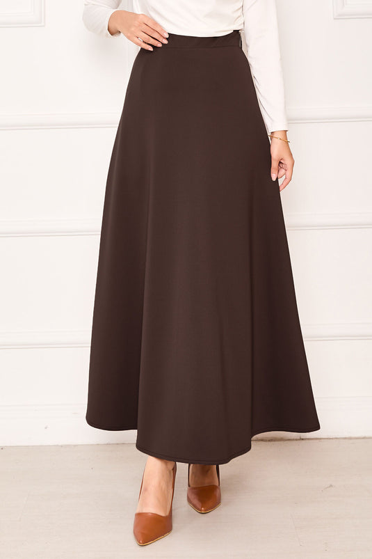 Mevlana Scuba Modest Skirt Coffee