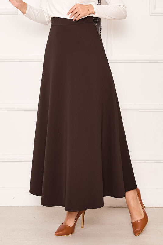 Mevlana Scuba Modest Skirt Coffee
