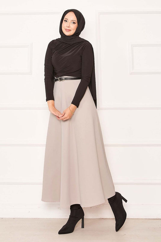 Mevlana Scuba Modest Skirt Stone