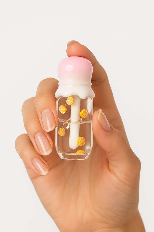 Lipgloss met fruitpatroon, peer