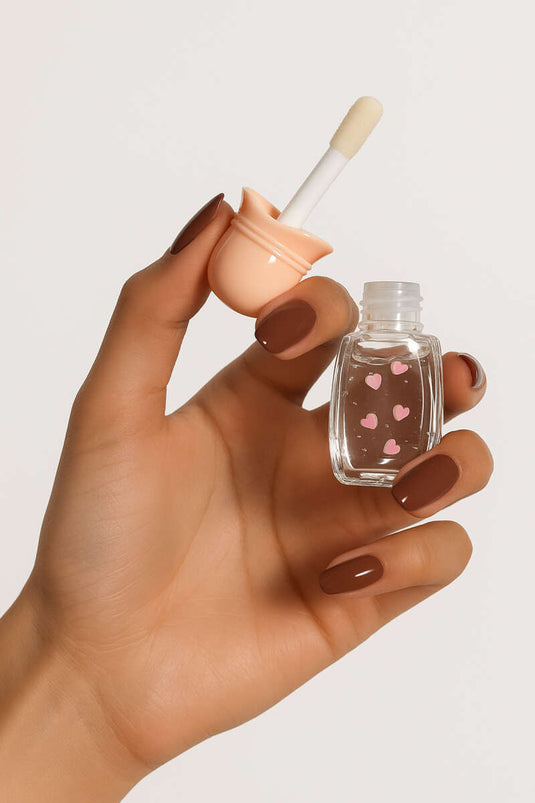 Meyve Desenli Dudak Parlatıcı Şeftali