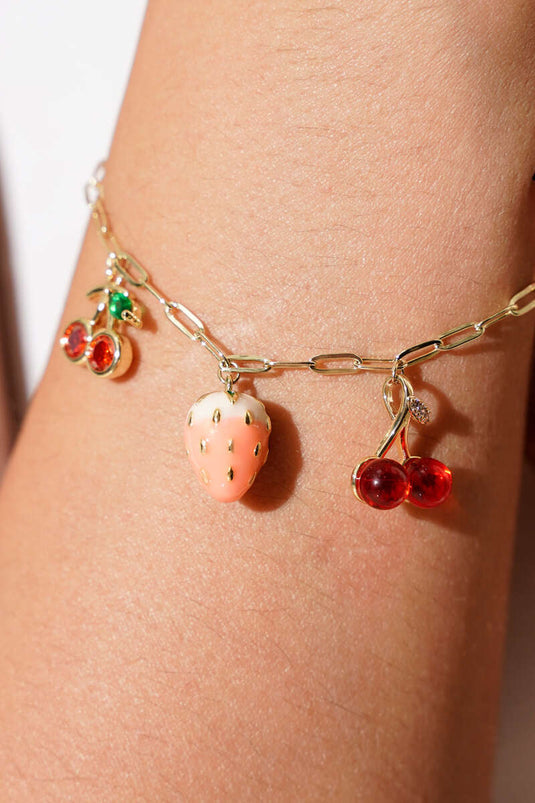 Meyve Detaylı Bileklik Gold