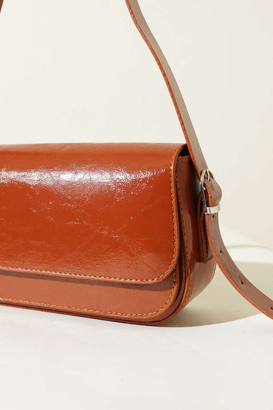 Sac magnétique en cuir beige