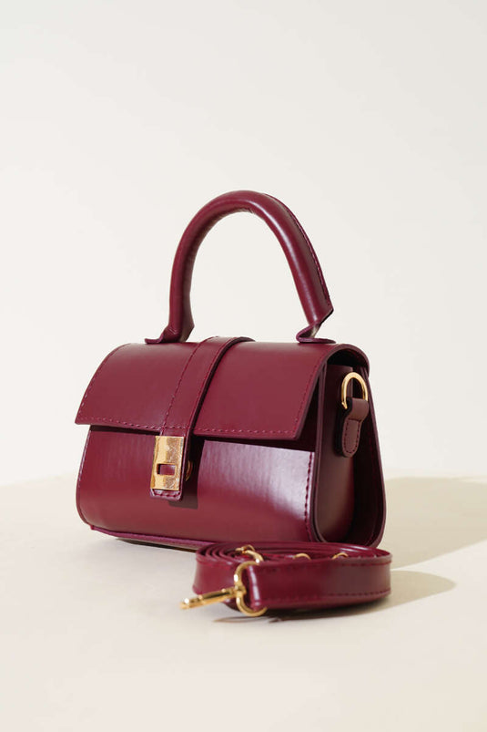 Mıknatıslı El Çantası Bordo