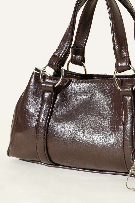 Mıknatıslı Fermuarlı Çanta Acı Kahve