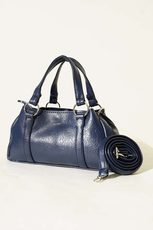 Magnetic Zippered Bag Navy Blue