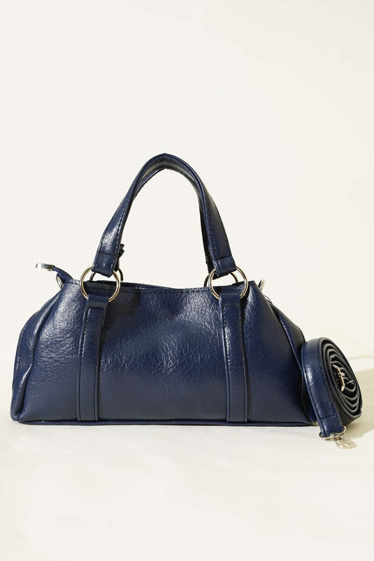 Mıknatıslı Fermuarlı Çanta Lacivert