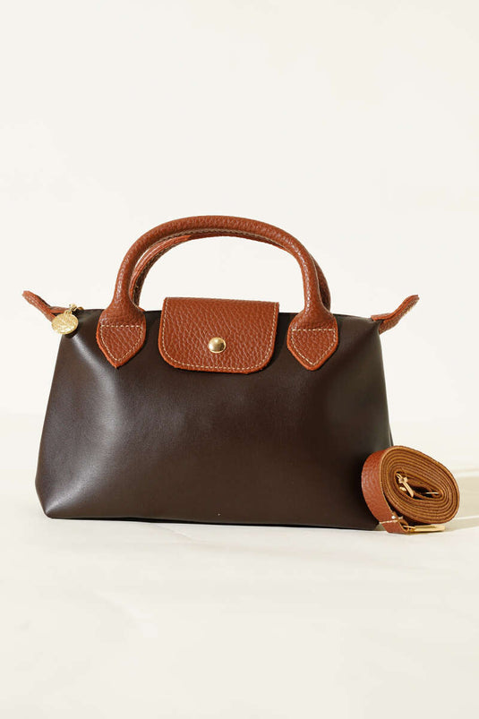 Mıknatıslı Kısa Kulplu Çanta Acı Kahve