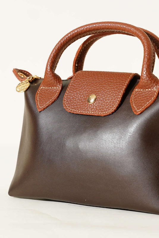 Mıknatıslı Kısa Kulplu Çanta Acı Kahve