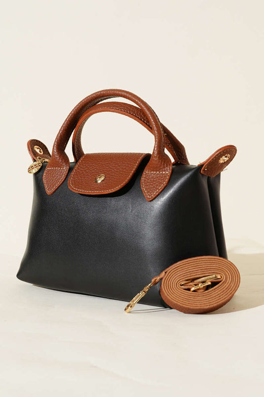 Mıknatıslı Kısa Kulplu Çanta Siyah Taba