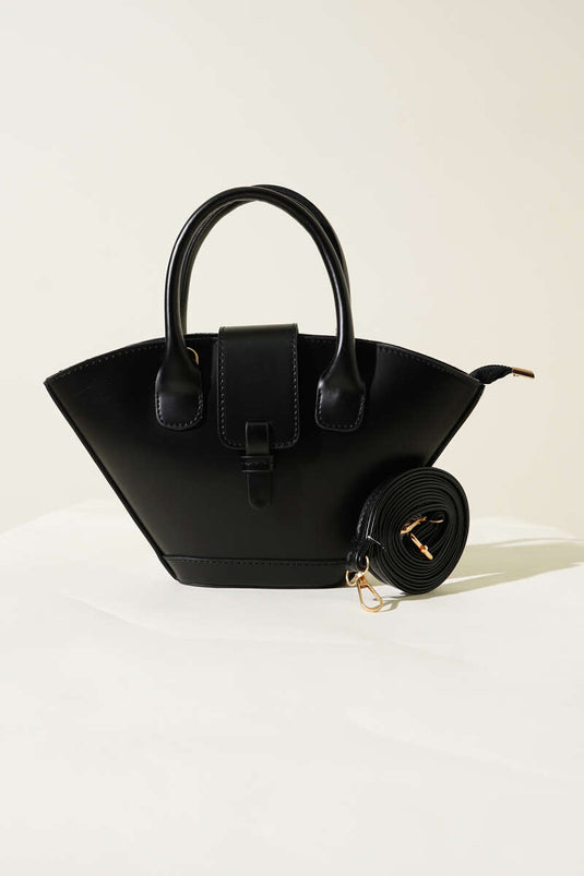 Magnetic Triangle Handbag, Black