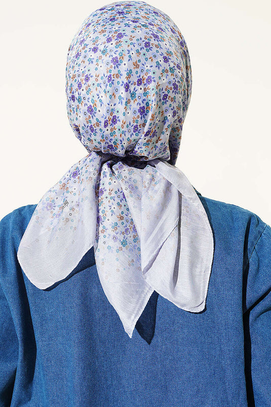 Mini Blumenmuster Schal Babyblau
