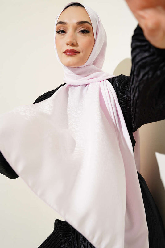 Mini Çiçekli Jakar Şal Pembe -133