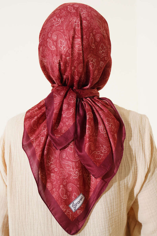 Mini Çiçekli Soft Eşarp Kiremit