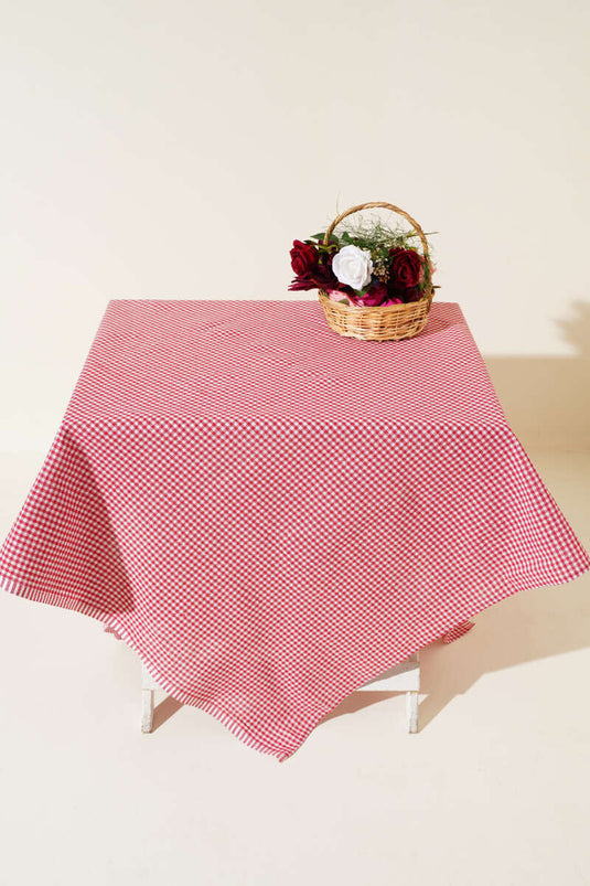 Mini Kareli Piknik Örtüsü Kırmızı