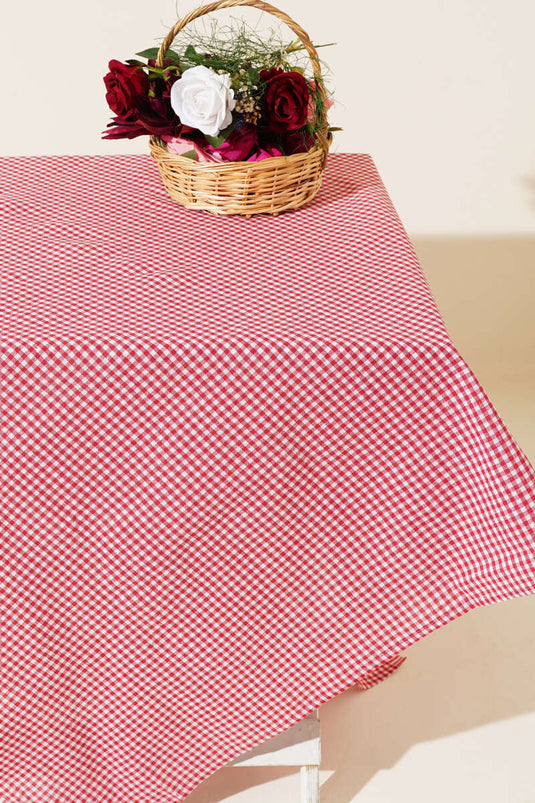 Mini Kareli Piknik Örtüsü Kırmızı