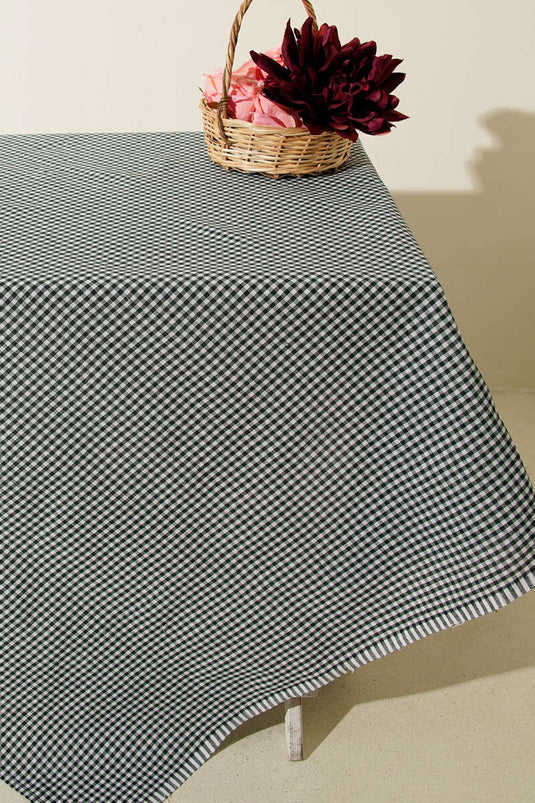 بطانية نزهة صغيرة بنقشة مربعات، لون أخضر