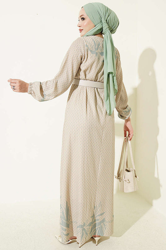 Robe Mini À Pois En Vert Marin