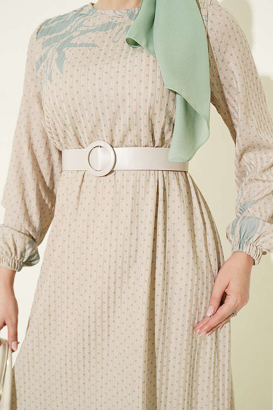 Robe Mini À Pois En Vert Marin
