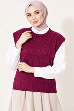 Pull En Maille Mini Orné Magenta
