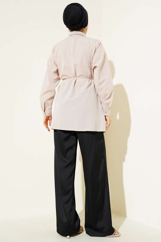 تونيك ميني ستون كيب باللون البيج