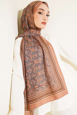 Écharpe Douce À Motifs Floraux Miniature Camel
