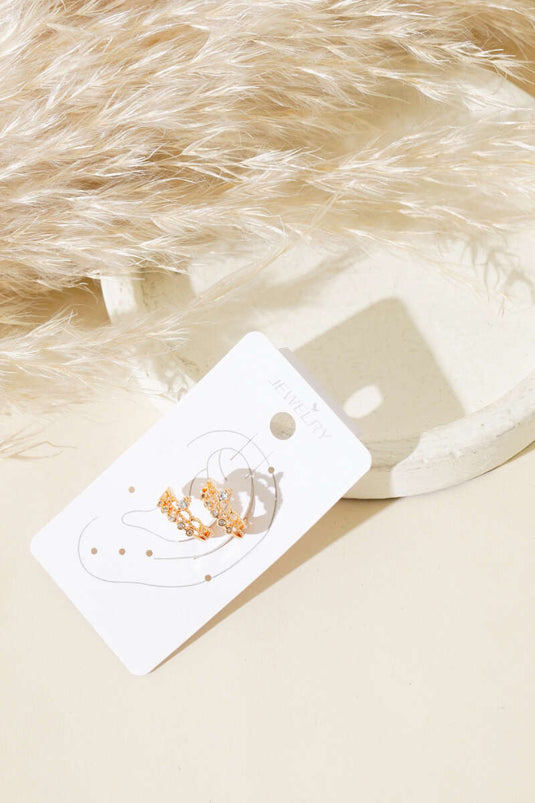 Mini Stone Cartilage Earring Gold