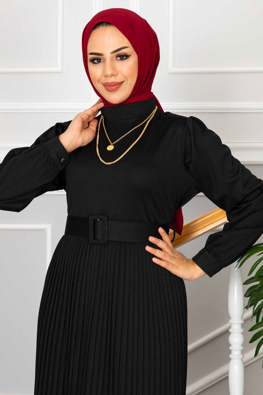 Jupe Esila Robe Hijab Plissée Noir