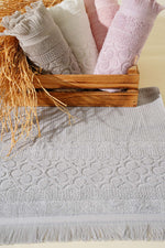 Serviette égyptienne grise pour les mains et le visage