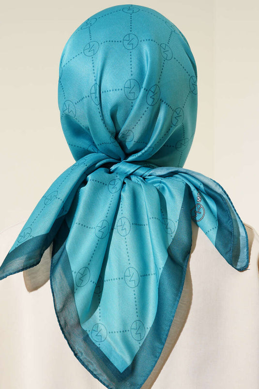 Écharpe MK à motif losanges vert pétrole