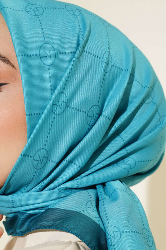 MK Baklava Desen Eşarp Petrol Yeşili