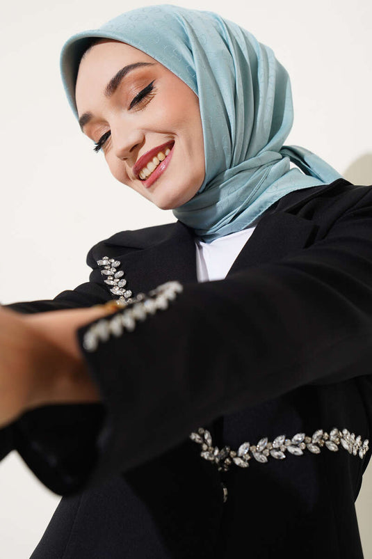 وشاح جاكار بنمط MK بلون النعناع