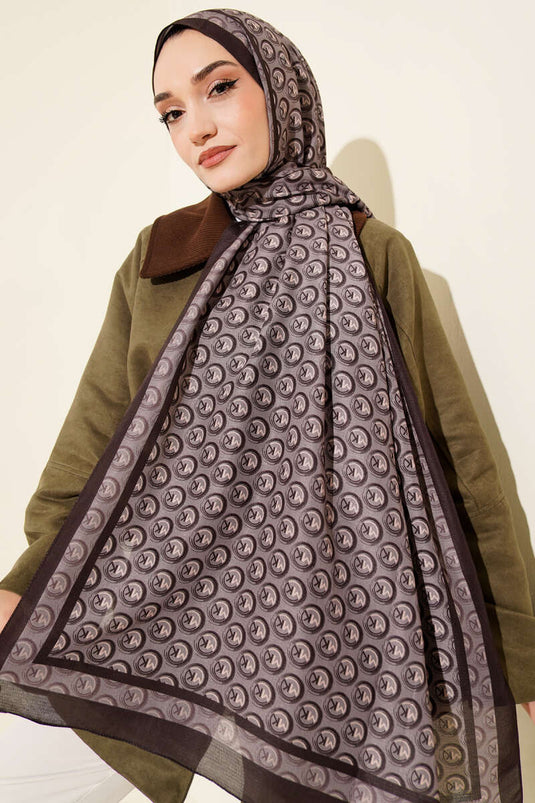 إم كيه ديزين لينا شال بني داكن