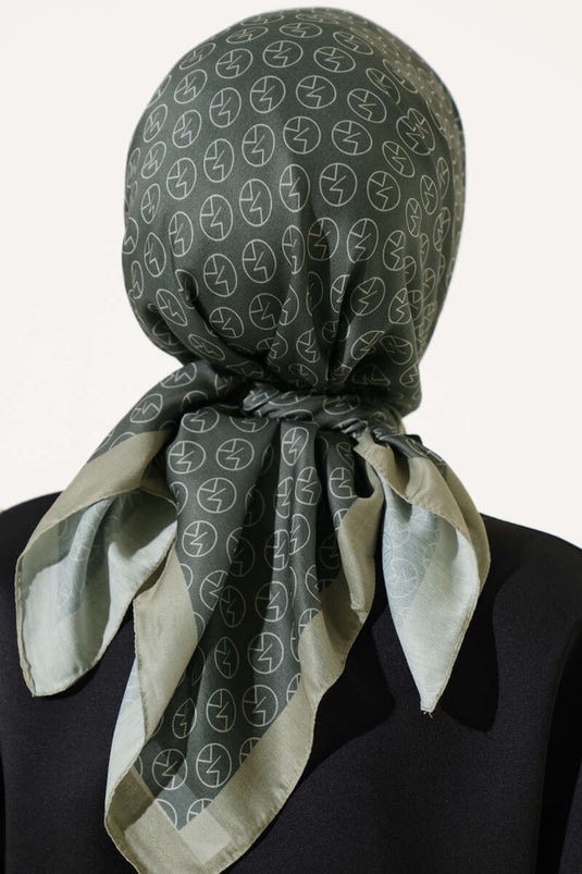 MK Pattern Soft Scarf Almond Green