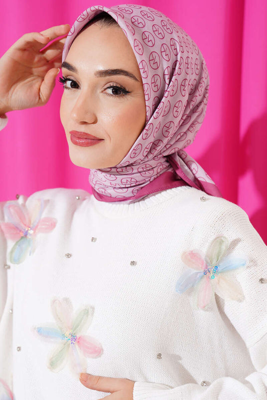 Bufanda suave con estampado MK fucsia