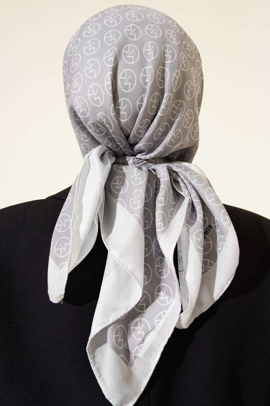 MK Pattern Soft Scarf Gray