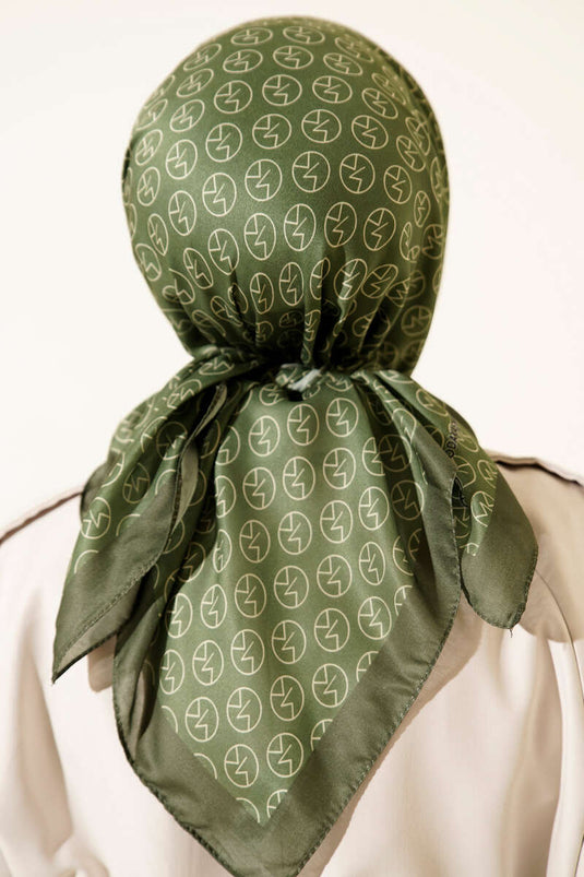 MK Pattern Soft Scarf Khaki