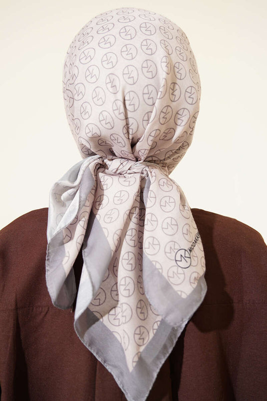 MK Pattern Soft Scarf Slate Grey