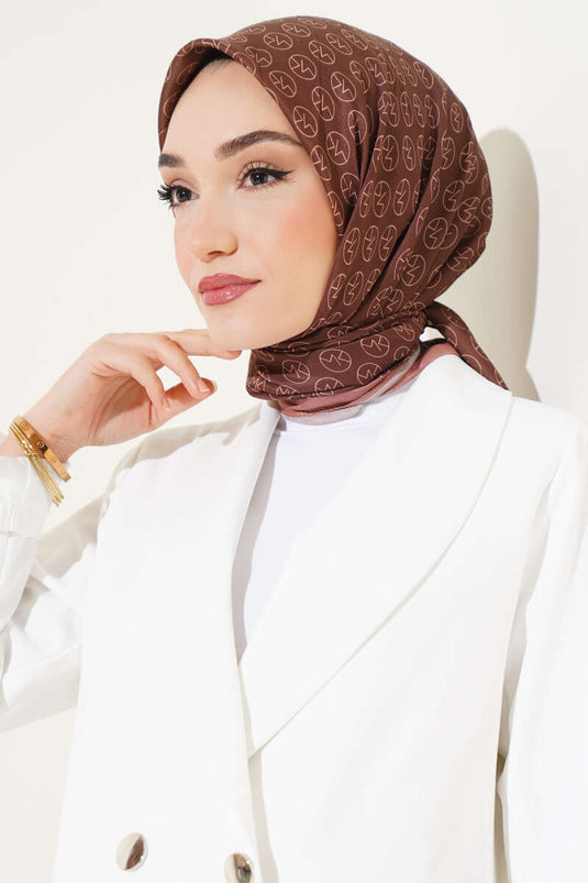 MK Pattern Soft Scarf Chestnut